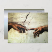 Verwezenlijking van Adam - Handen Michelangelo Briefkaart (Voorkant / Achterkant)