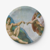 Verwezenlijking van Adam - Michelangelo 1475 - Papieren Bordje (Voorkant)