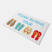 Verwijder alsjeblieft je Teenslippers Deurmat (Schuin)