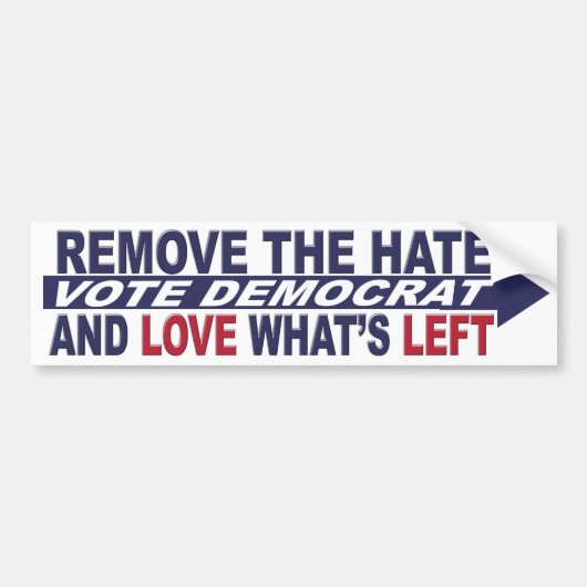 Verwijder de overblijfselen van de Hate and Love Bumpersticker (Voorkant)