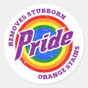 Verwijder hardnekkige Oranje vlekken Pride Month L Ronde Sticker