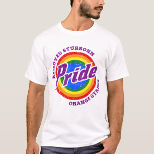 Verwijder hardnekkige Oranje vlekken Pride Month L T-shirt