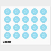 Verwijder het Baby shower van het script Pastel Bl Ronde Sticker (Vel)
