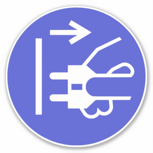 Verwijder het etiket van de hoofdstekker sticker (Voorkant)