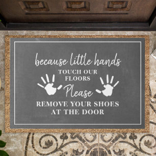 Verwijder kleine handpalen van de schoenen deurmat