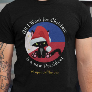 Verwijder Marcos Kerst T-shirt Protest Corruptie