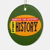 Verwijder Mystery History Oranje Oval Keramisch Ornament (Links)