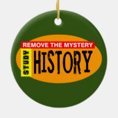 Verwijder Mystery History Oranje Oval Keramisch Ornament (Achterkant)