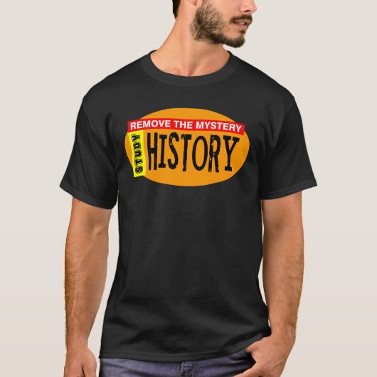 Verwijder Mystery History Oranje Oval T-shirt (Voorkant)