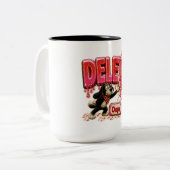 Verwijder Oeps Grappige Tech T-Shirt voor Programm Tweekleurige Koffiemok (Voorkant links)