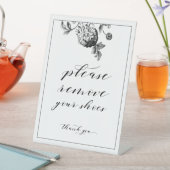 Verwijder uw schoenen. reclamebord met voetstuk (Insitu)