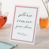 Verwijder uw schoenen. reclamebord met voetstuk (Insitu)