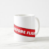 Verwijder Voor Vlucht Label Red Aviation Koffiemok (Voorkant rechts)