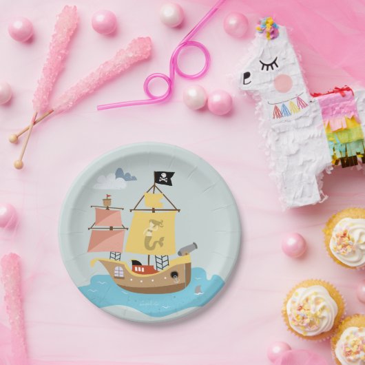 Verwijderbare Borden voor piraatschepen Papieren Bordje (Feest)