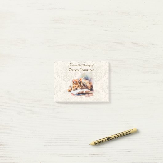 Verwijderbare Custom Bookplate Pad Cat Post-it® Notes (Op bureau)