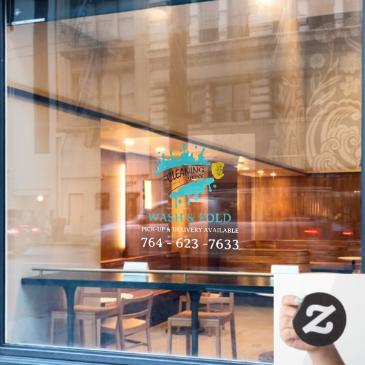 Verwijderbare Reclame voor Schoonmaakdiensten Ruit Raamsticker (Cafe Raam)