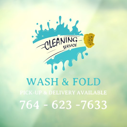 Verwijderbare Reclame voor Schoonmaakdiensten Ruit Raamsticker (Vel 3)