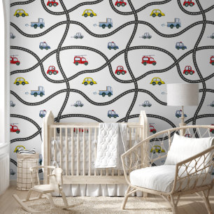 Verwijderbare sticker auto jongens babykamer behang