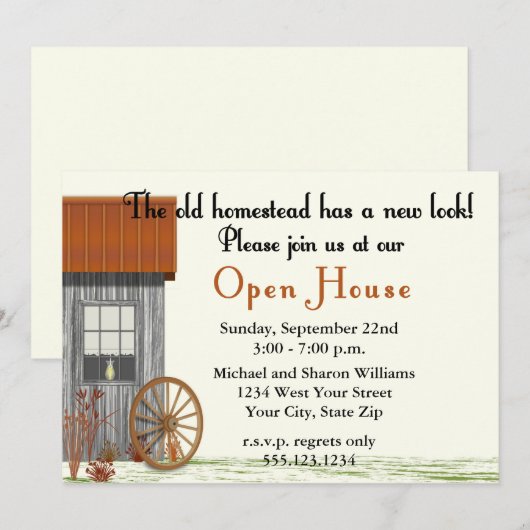 Verwijderde Home Open House Party Kaart (Voorkant / Achterkant)