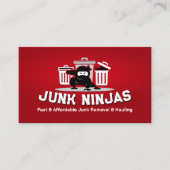 Verwijderen en ophalen van rommel - Junk Ninjas Visitekaartje (Voorkant)