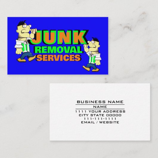 Verwijderen van brokken het schoonmaken van vuilni visitekaartje (Voorkant / Achterkant)