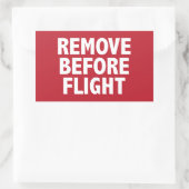 Verwijderen voor vlucht rechthoekige sticker (Tas)