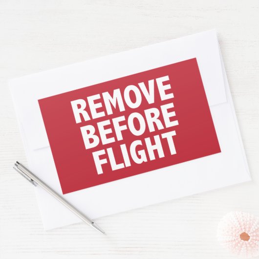 Verwijderen voor vlucht rechthoekige sticker (Envelop)