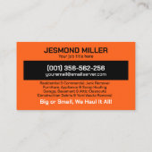 Verwijdering en vervoer van afval visitekaartje (Achterkant)