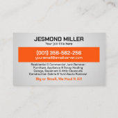 Verwijdering en vervoer van afval visitekaartje (Achterkant)