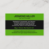 Verwijdering en vervoer van afval visitekaartje (Achterkant)