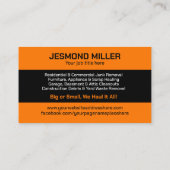 Verwijdering en vervoer van afval visitekaartje (Achterkant)