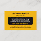 Verwijdering en vervoer van afval visitekaartje (Achterkant)