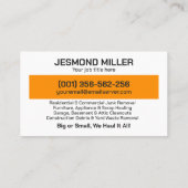 Verwijdering en vervoer van afval visitekaartje (Achterkant)