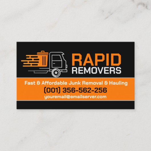 Verwijdering en vervoer van afval visitekaartje (Voorkant)