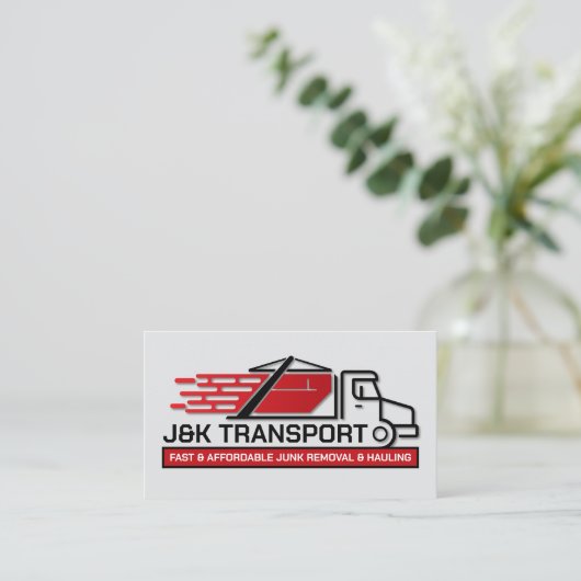 Verwijdering en vervoer van afval visitekaartje (Staand voorkant)