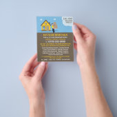 Verwijdering Man huis ontwerp, verwijdering bedrij Flyer (Hand)