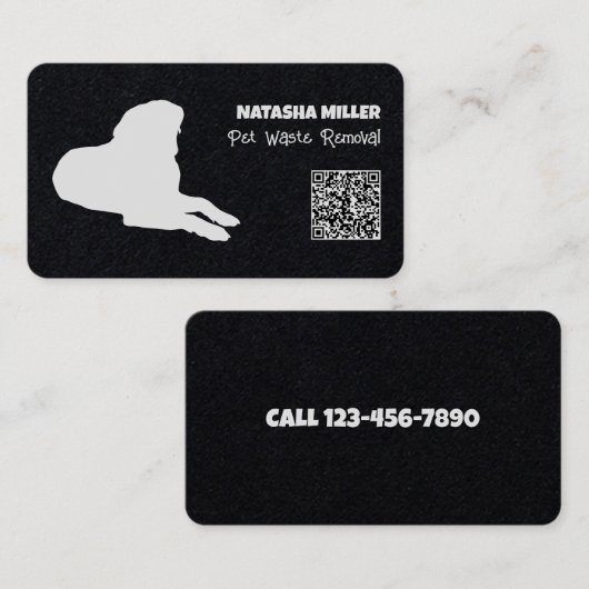 Verwijdering van huisdierafval QR Visitekaartje (Voorkant / Achterkant)