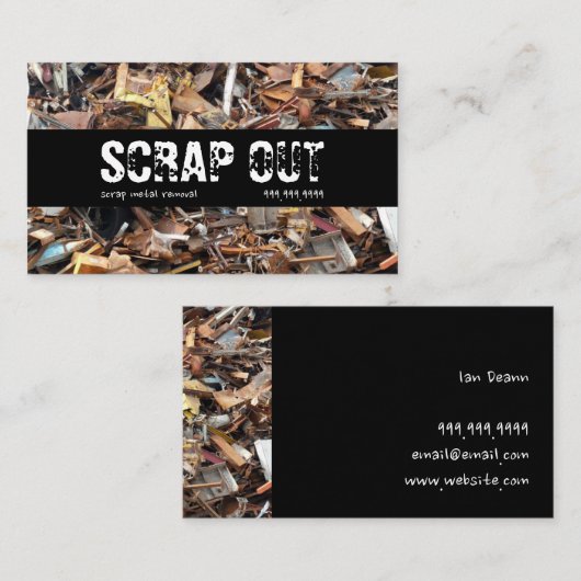 Verwijdering van metalen ritssluiting Recycling Visitekaartje (Voorkant / Achterkant)