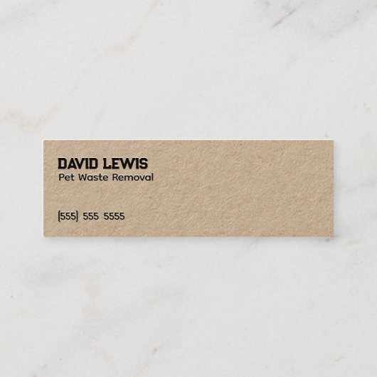 Verwijdering van PET-afval Mini Visitekaartje (Achterkant)