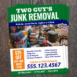 Verwijdering van rommel Adverteren Flyer<br><div class="desc">Junk verwijdering yard teken in rood en zwart</div>