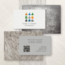 Verwijdering van vuilnis visitekaartje