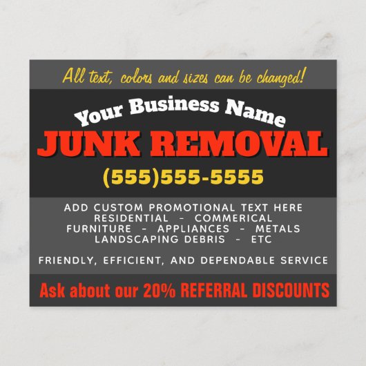 Verwijdering van vuilnisbak 4x5 Aangepaste marketi Flyer (Achterkant)