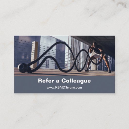 Verwijs een collega Gray Corporate Personal Traine Aanbevelingskaartje (Voorkant)