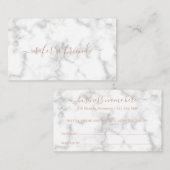 Verwijs een Eenvoudige Legitieme Roos Gold Marble  Aanbevelingskaartje (Voorkant / Achterkant)