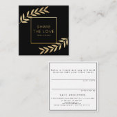 Verwijs een Friend Gold Foil Leaf Reference Salon Vierkante Visitekaartje (Voorkant / Achterkant)