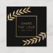 Verwijs een Friend Gold Foil Leaf Reference Salon Vierkante Visitekaartje (Voorkant)