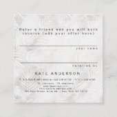 Verwijs een Friend Silver Palm Leaves Referral Sal Vierkante Visitekaartje (Achterkant)