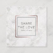 Verwijs een Friend Silver Palm Leaves Referral Sal Vierkante Visitekaartje (Voorkant)