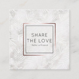 Verwijs een Friend Silver Palm Leaves Referral Sal Vierkante Visitekaartje