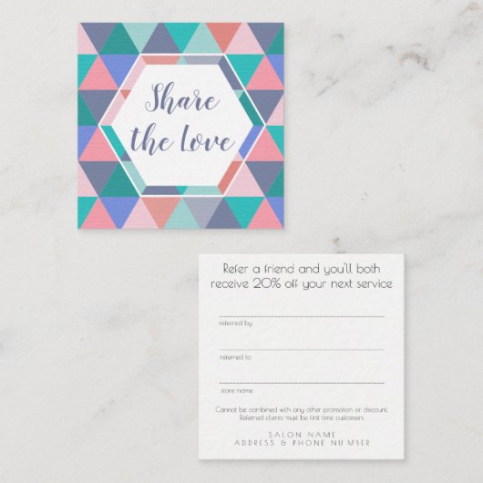 Verwijs een Kaart van de Driehoek van de Cliënt va (Voorkant / Achterkant)